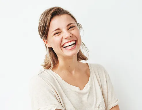 Smiling patient at dental office